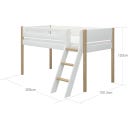NOR Mid-high Bed 200x90 cm with Inclined Ladder - 1 item