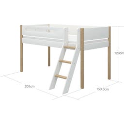 NOR Mid-high Bed 200x90 cm with Inclined Ladder - 1 item