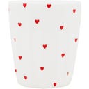 Eulenschnitt Becher kleine Herzen - rot