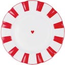 Eulenschnitt Platzteller Wellig 30,7 cm - rot Herz