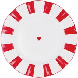 Eulenschnitt Platzteller Wellig 30,7 cm - rot Herz