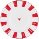 Eulenschnitt Speiseteller Wellig 25,6 cm - rot Herz