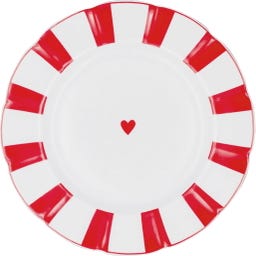 Eulenschnitt Speiseteller Wellig 25,6 cm - rot Herz