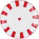 Eulenschnitt Frühstücksteller wellig 20,3 cm - rot Herz