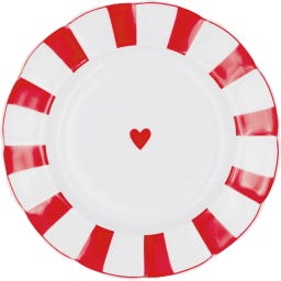 Eulenschnitt Frühstücksteller wellig 20,3 cm - rot Herz