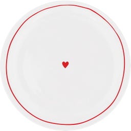 Eulenschnitt Platzteller rund, 31,4 cm - rot Herz