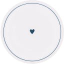 Eulenschnitt Assiette à Petit-Déjeuner Ronde, 20,5 cm - Cœur bleu foncé