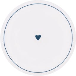 Eulenschnitt Assiette à Petit-Déjeuner Ronde, 20,5 cm - Cœur bleu foncé
