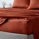Bambaw Cozy Bambusova napenjalna rjuha 150 x 200 cm - Terracotta