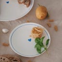 Eulenschnitt Okrogel desertni krožnik, 20,5 cm - svetlo modro srce
