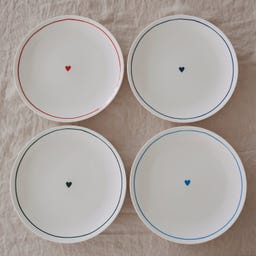 Eulenschnitt Platzteller rund, 31,4 cm - rot Herz