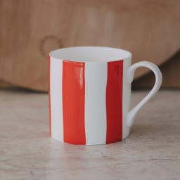 Eulenschnitt Tasse Streifen - rot