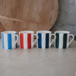 Eulenschnitt Tasse Streifen - rot