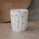 Eulenschnitt Becher kleine Herzen - rot