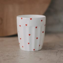 Eulenschnitt Becher kleine Herzen - rot