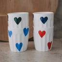 Eulenschnitt Becher große Herzen - rot