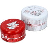 Set &scaron;katel za pi&scaron;kote Xmas Cute, okrogle, belo-rdeče
