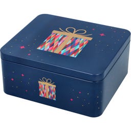 Gebäckdosen-Set Colourful Christmas, eckig, rot-blau - groß
