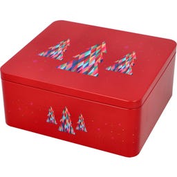 Gebäckdosen-Set Colourful Christmas, eckig, rot-blau - groß