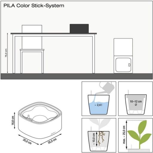 Lechuza PILA Color Planter with Stick System