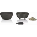 Lechuza CUBETO Stone 30 Planter - Graphite Black