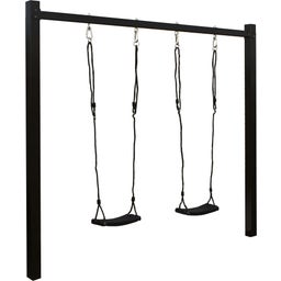 PLUS A/S Steel Swing Frame, Black - with Swings - Black Seats