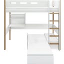 NOR Hochbett 184 cm mit Sofa, Schreibtisch, senkrechter Leiter & Absturzsicherung