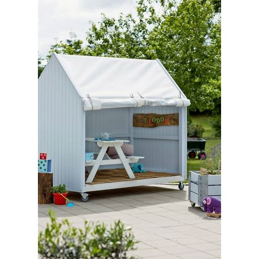 SHELTER Garden Shed/Playhouse with Wheels - 1 set
