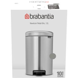 Cubo de Pedal Newicon, 12 Litros, con Cubo Interior de Plástico - Soft Grey