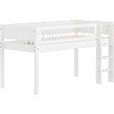 WHITE Hochbett 120 cm mit Leiter und Absturzsicherung & Querstreben - weiß