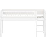 WHITE Hochbett 120 cm mit Leiter und Absturzsicherung & Querstreben