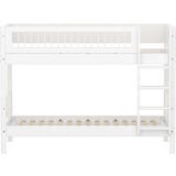WHITE Etagenbett 154 cm mit Leiter und Absturzsicherung & Querstreben