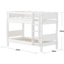 WHITE Etagenbett 154 cm mit Leiter und Absturzsicherung & Querstreben - weiß