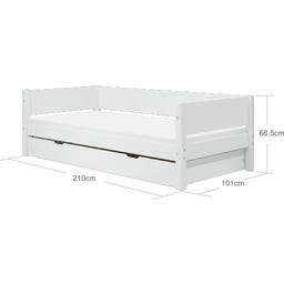 Flexa WHITE Einzelbett mit Schubladen - weiß