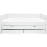WHITE Einzelbett mit Ausziehbett und 2 Schubladen