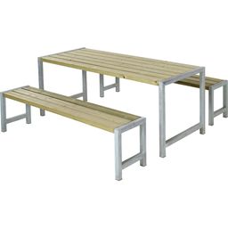 PLUS A/S PLANKEN Garden Set, Natural - Table + 2 Benches