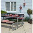 PLUS A/S PLANKEN Garden Set, Black - Table + 2 Benches + 1 Backrest
