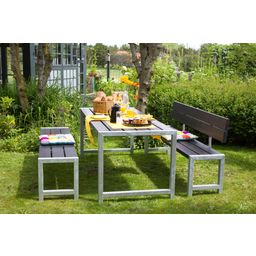 PLUS A/S PLANKEN Garden Set, Black - Table + 2 Benches + 1 Backrest