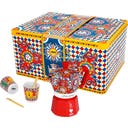 Dolce & Gabbana - Carretto Siciliano - Set Moka Express: 2 tazas + 2 vasitos y 2 Cucharillas Doradas