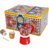 Dolce & Gabbana Moka Express 2 Carretto Siciliano Cups + 2 Espresso Cups and Stirrers Gift Box