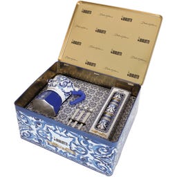 Dolce & Gabbana Moka Express 3-cup Blu Mediterraneo Gift Set + 3 Espresso Cups & Stirrers - 1 item