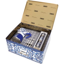 Dolce & Gabbana Moka Express 6-cup Blu Mediterraneo Gift Set + 3 Espresso Cups & Stirrers
