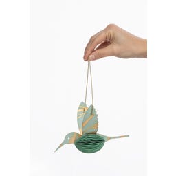 Tranquillo Hummingbird Paper Pendant - green