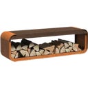 FORNO Range-Bûches en Acier Corten SERRA Seat - 150 x 40 x 45 cm