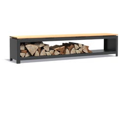 FORNO Portalegna in Acciaio - LOGG Seat - 200 x 40 x 43 cm