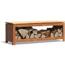 FORNO Cortenstahl-Holzaufbewahrung LOGG Seat - 120 x 40 x 43 cm
