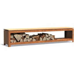 FORNO Portalegna in Acciaio Corten - LOGG Seat - 200 x 40 x 43 cm