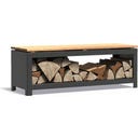 FORNO Stahl-Holzaufbewahrung LOGG Seat - 120 x 40 x 43 cm