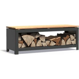 FORNO Stahl-Holzaufbewahrung LOGG Seat - 120 x 40 x 43 cm