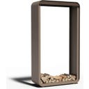 FORNO Aluminium-Holzaufbewahrung SERRA - 100 x 40 x 180 cm